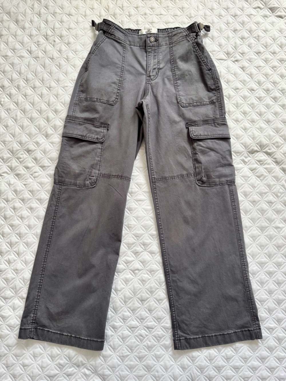 Hollister Low Rise Baggy Cargo Pants Gray Size W24 Short